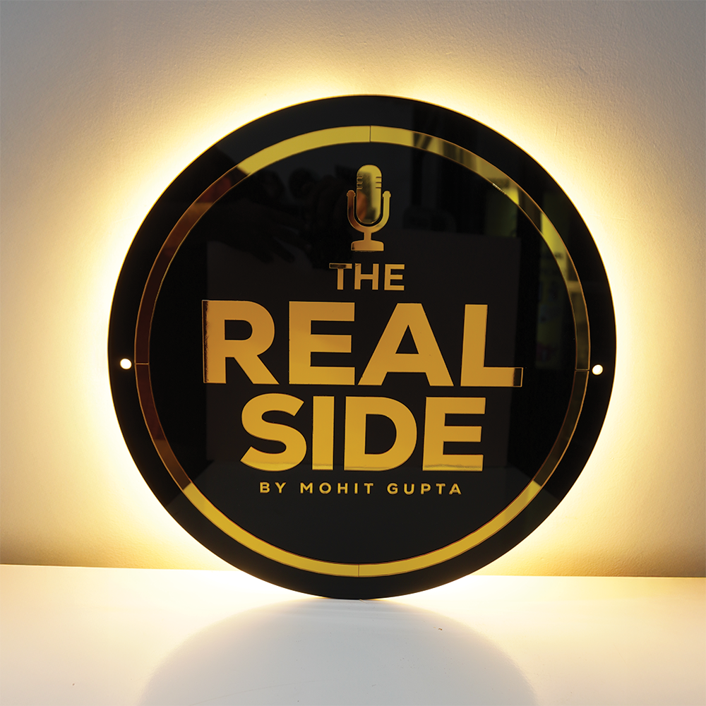 Custom 3D Black Acrylic Round Business Logo LED Signs