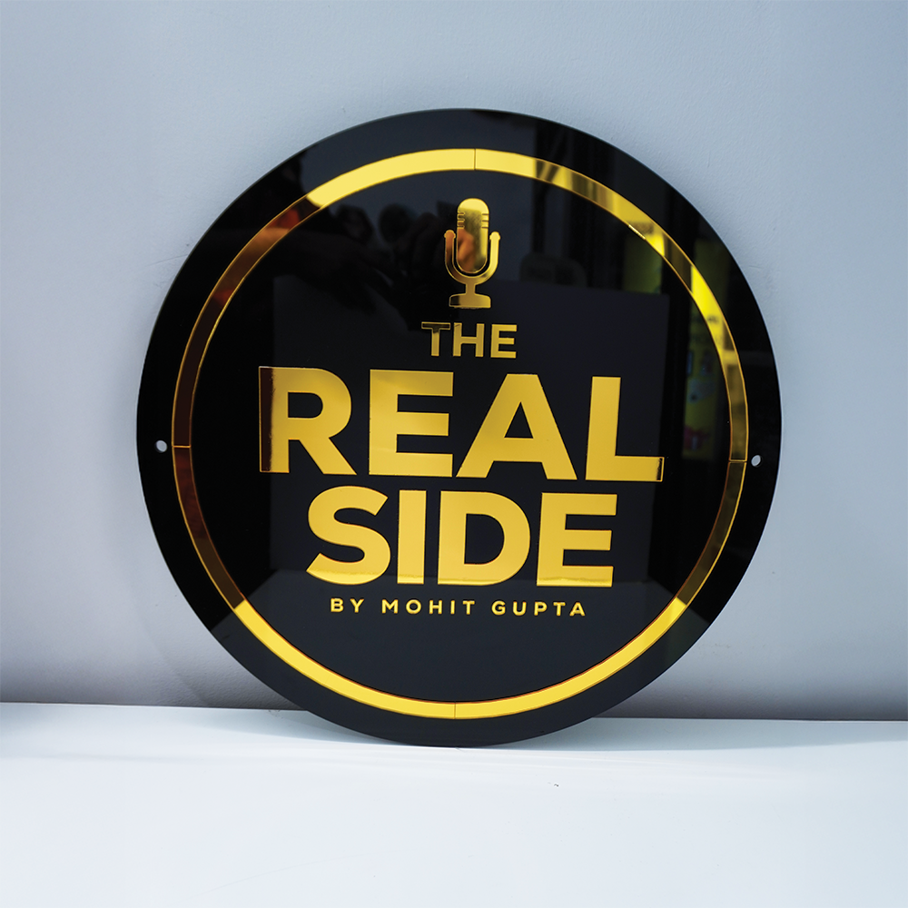 Custom 3D Black Acrylic Round Business Logo LED Signs