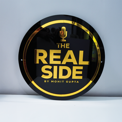 Custom 3D Black Acrylic Round Business Logo LED Signs