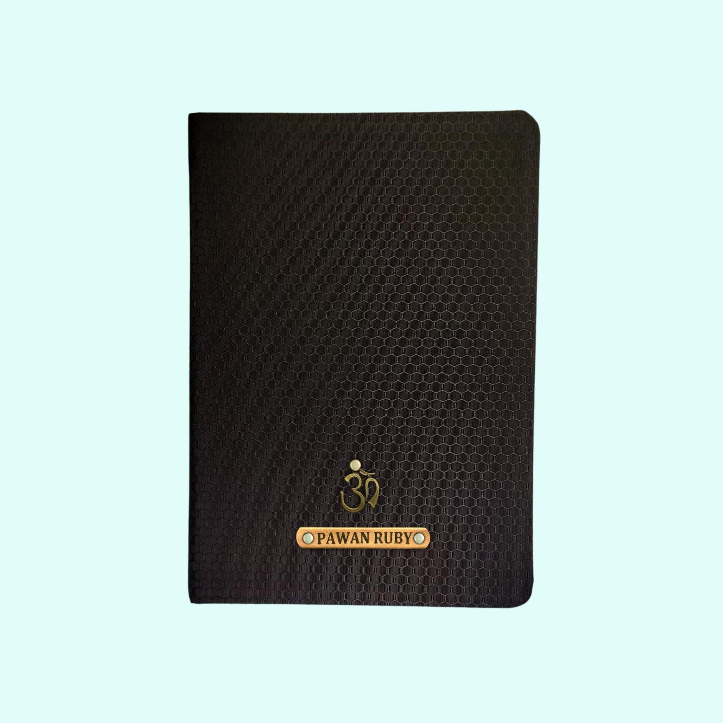 Black Honeycomb Woven Cover Diary