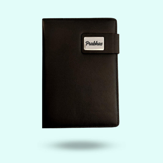 Black PU Leather A-5 Premium Notebook Personalized