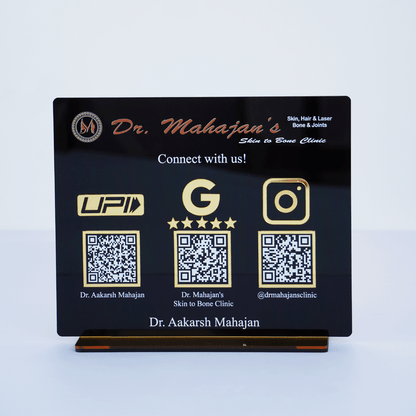 Customized Business Black Acrylic QR Stand - Scan & Pay