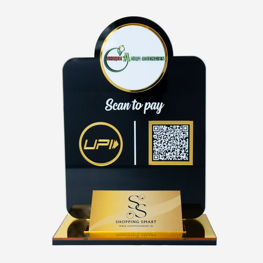 Acrylic QR Code Payment Stand with Visiting Card Holder
