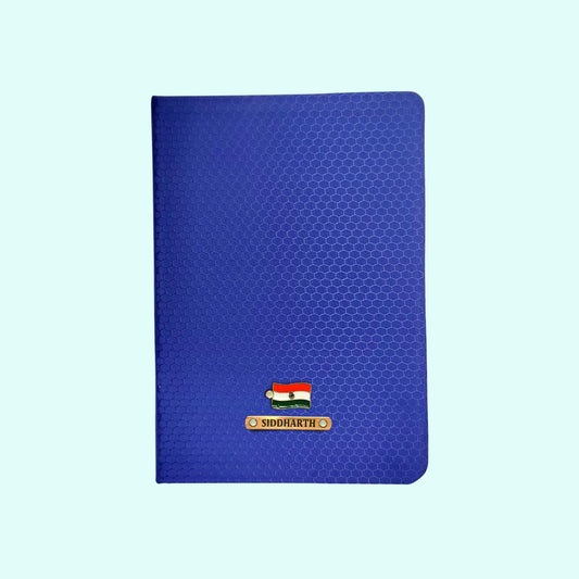Blue Honeycomb Woven Cover Diary