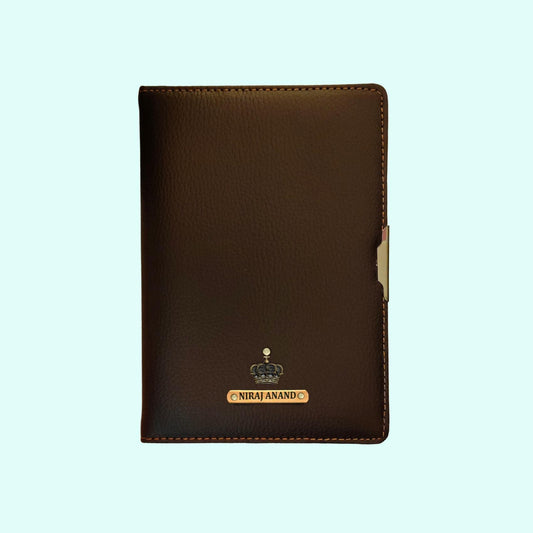 Brown PU Cover Diary with Metal Fitting