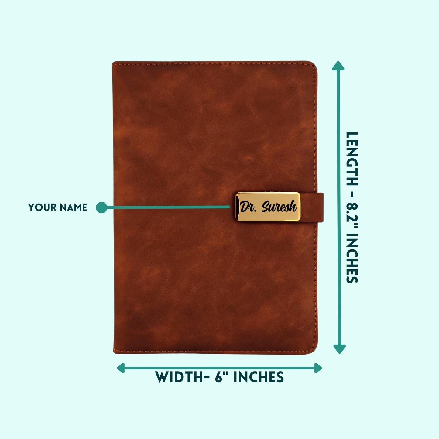Personalized Brown Soft PU Leather A-5 Premium Notebook