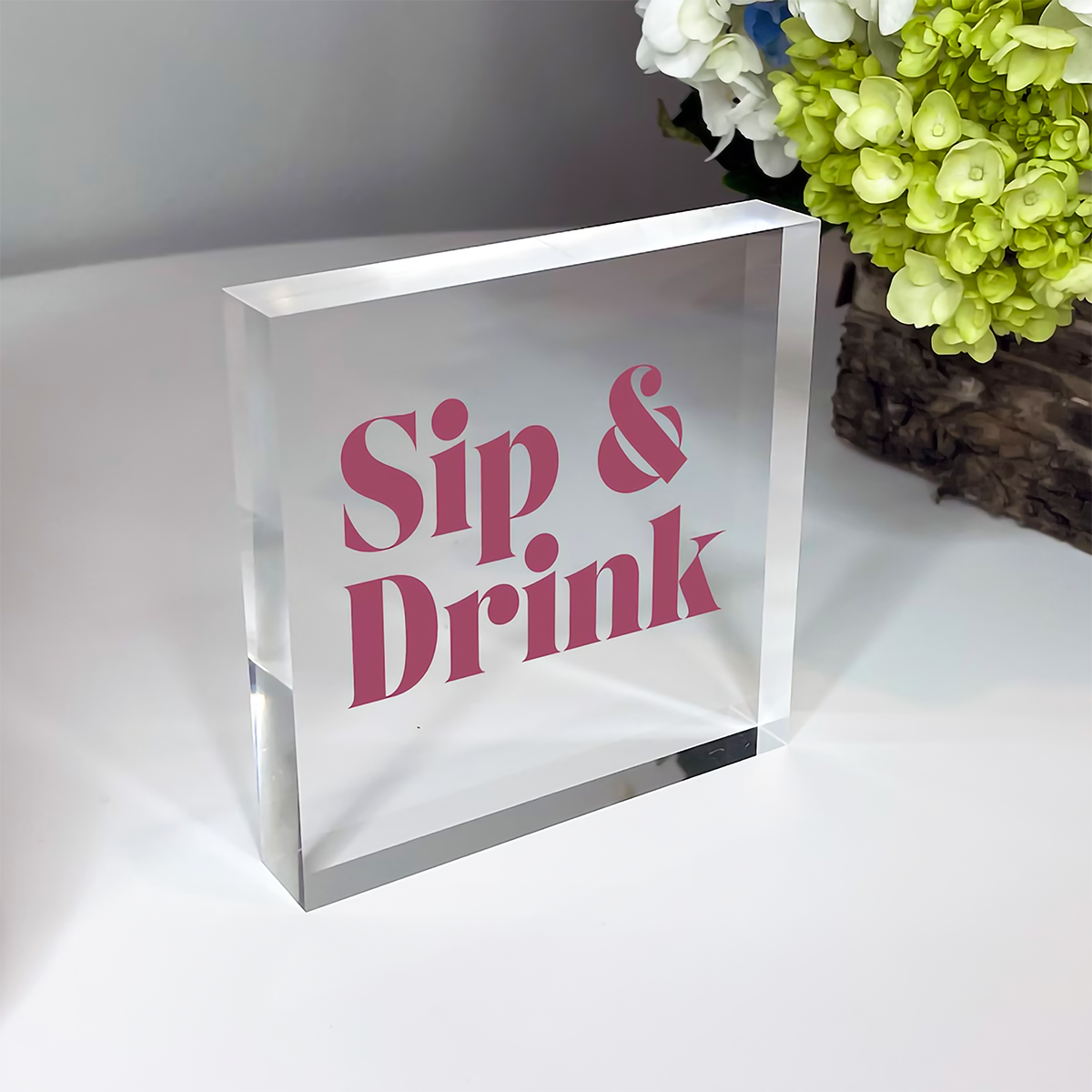 Personalized Business Company Logo Acrylic Block Desk Display