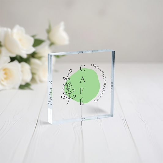 Personalized Business Company Logo Acrylic Block Desk Display