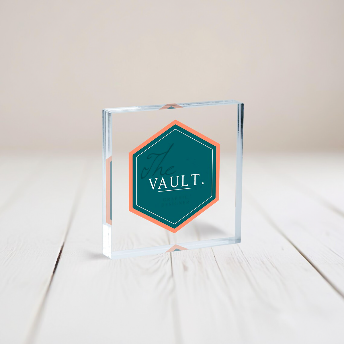 Personalized Business Company Logo Acrylic Block Desk Display