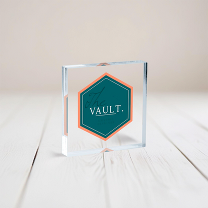 Personalized Business Company Logo Acrylic Block Desk Display