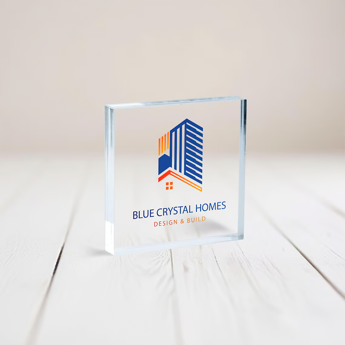 Personalized Business Company Logo Acrylic Block Desk Display
