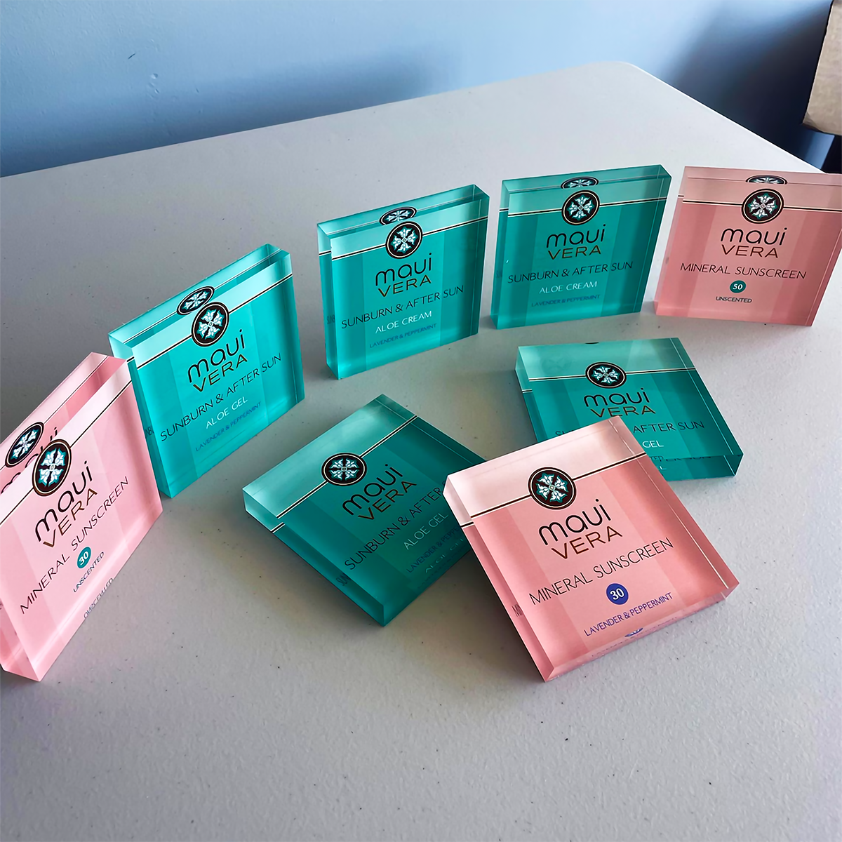 Personalized Business Brand Logo Acrylic Block Desk Display