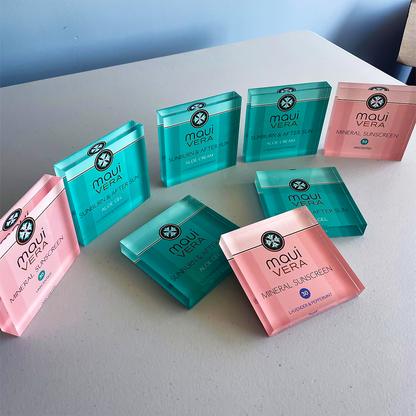 Personalized Business Brand Logo Acrylic Block Desk Display