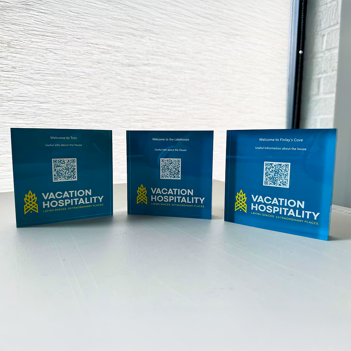 Personalized Business Brand Logo Acrylic Block Desk Display