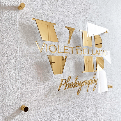Custom Transparent 3D Acrylic Business Logo Sign, Company Commercial Sign