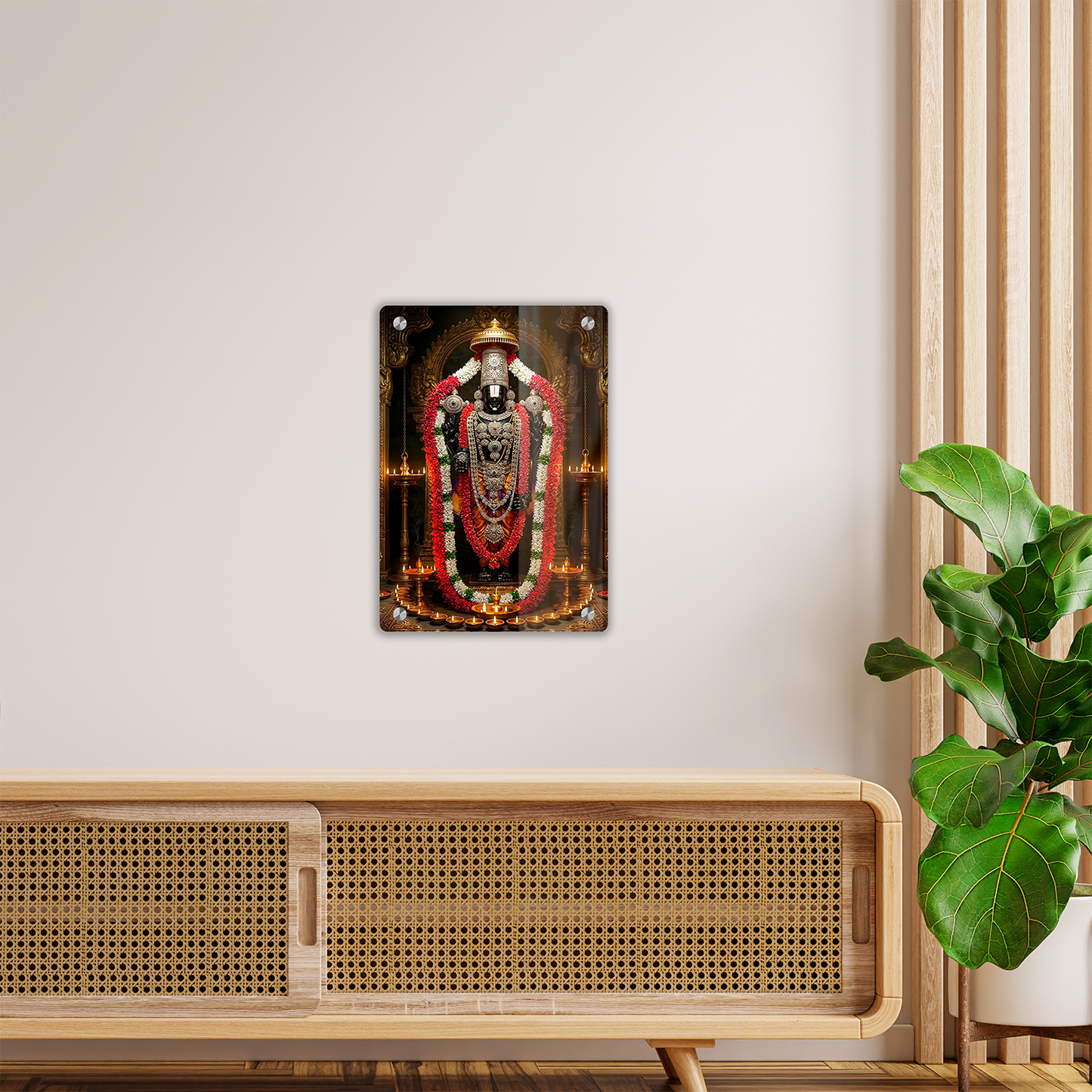 Premium Acrylic Tirupati Balaji / Venkateswara Swamy Wall Photo Frame for Pooja Room