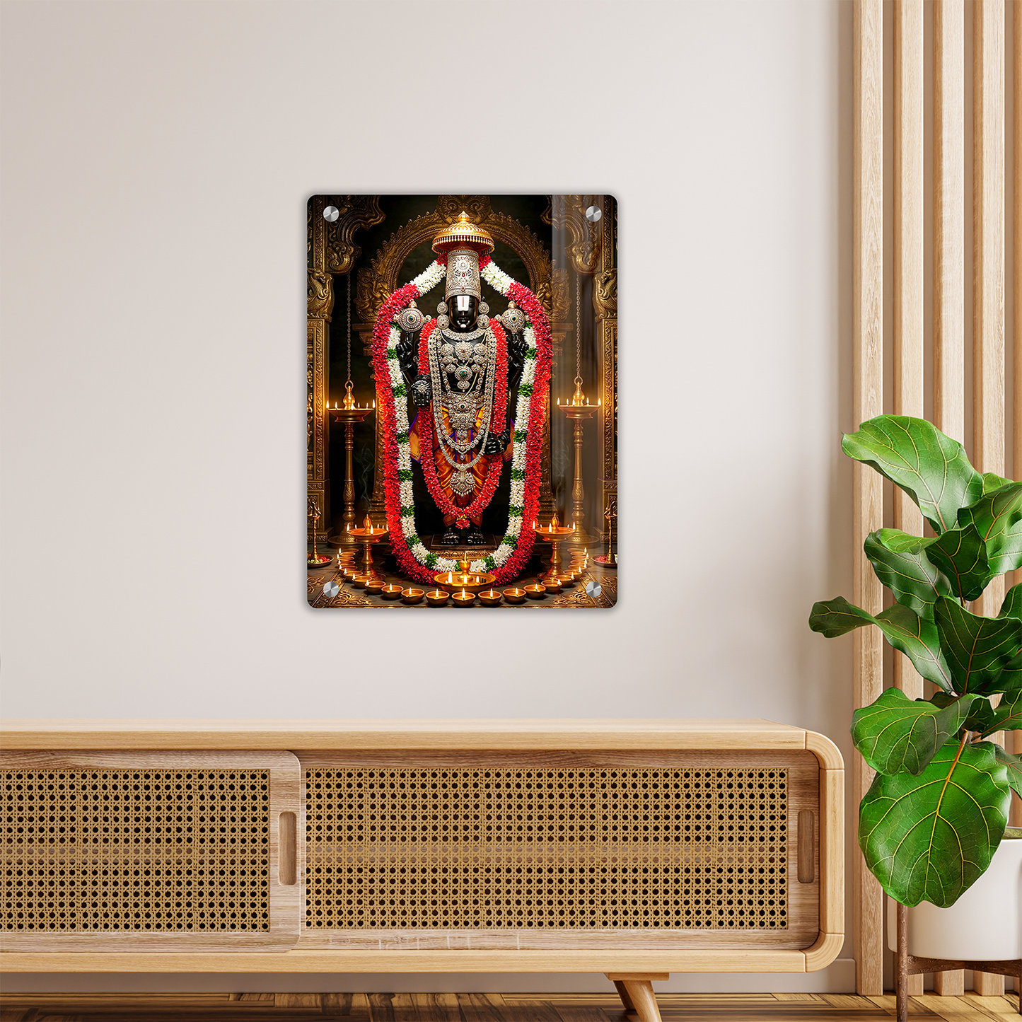 Premium Acrylic Tirupati Balaji / Venkateswara Swamy Wall Photo Frame for Pooja Room