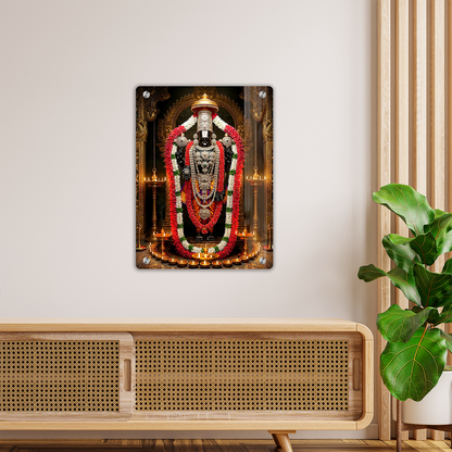 Premium Acrylic Tirupati Balaji / Venkateswara Swamy Wall Photo Frame for Pooja Room