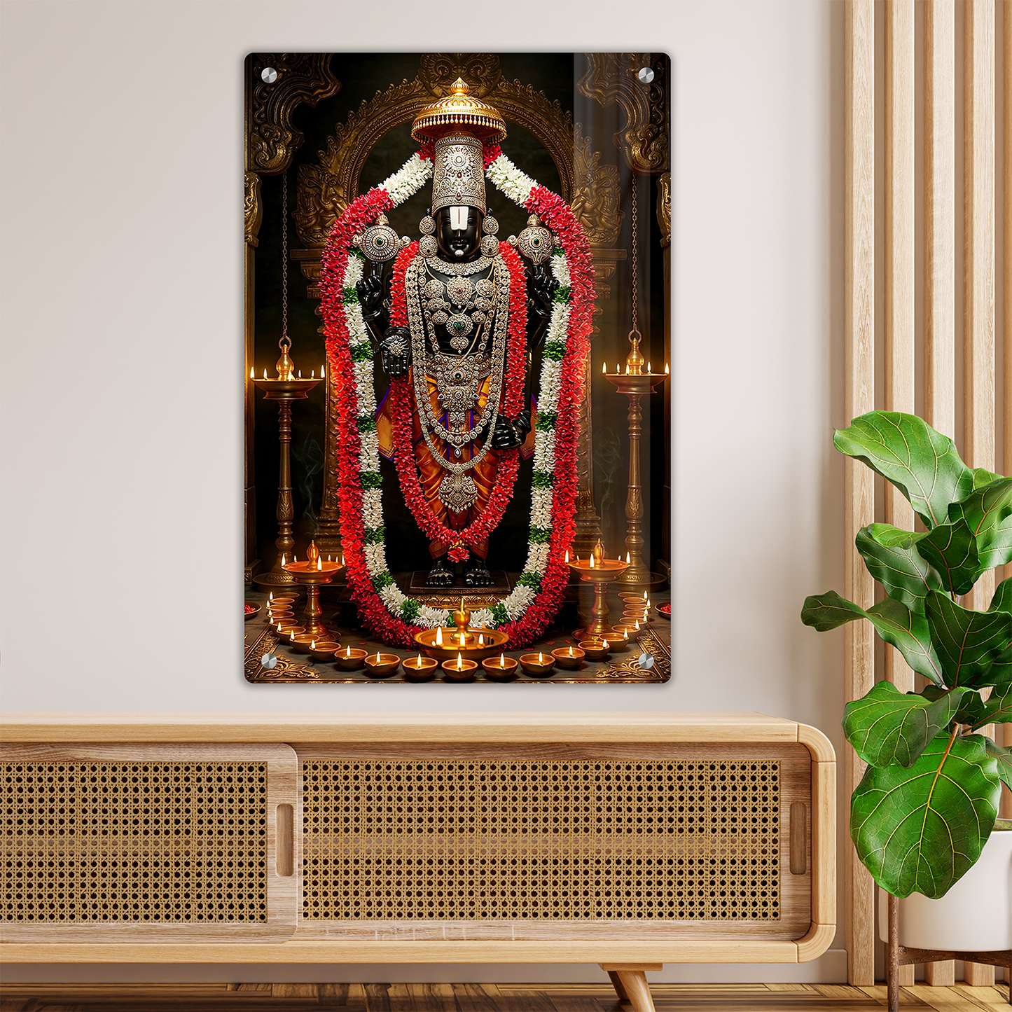 Premium Acrylic Tirupati Balaji / Venkateswara Swamy Wall Photo Frame for Pooja Room