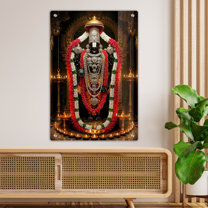 Premium Acrylic Tirupati Balaji / Venkateswara Swamy Wall Photo Frame for Pooja Room
