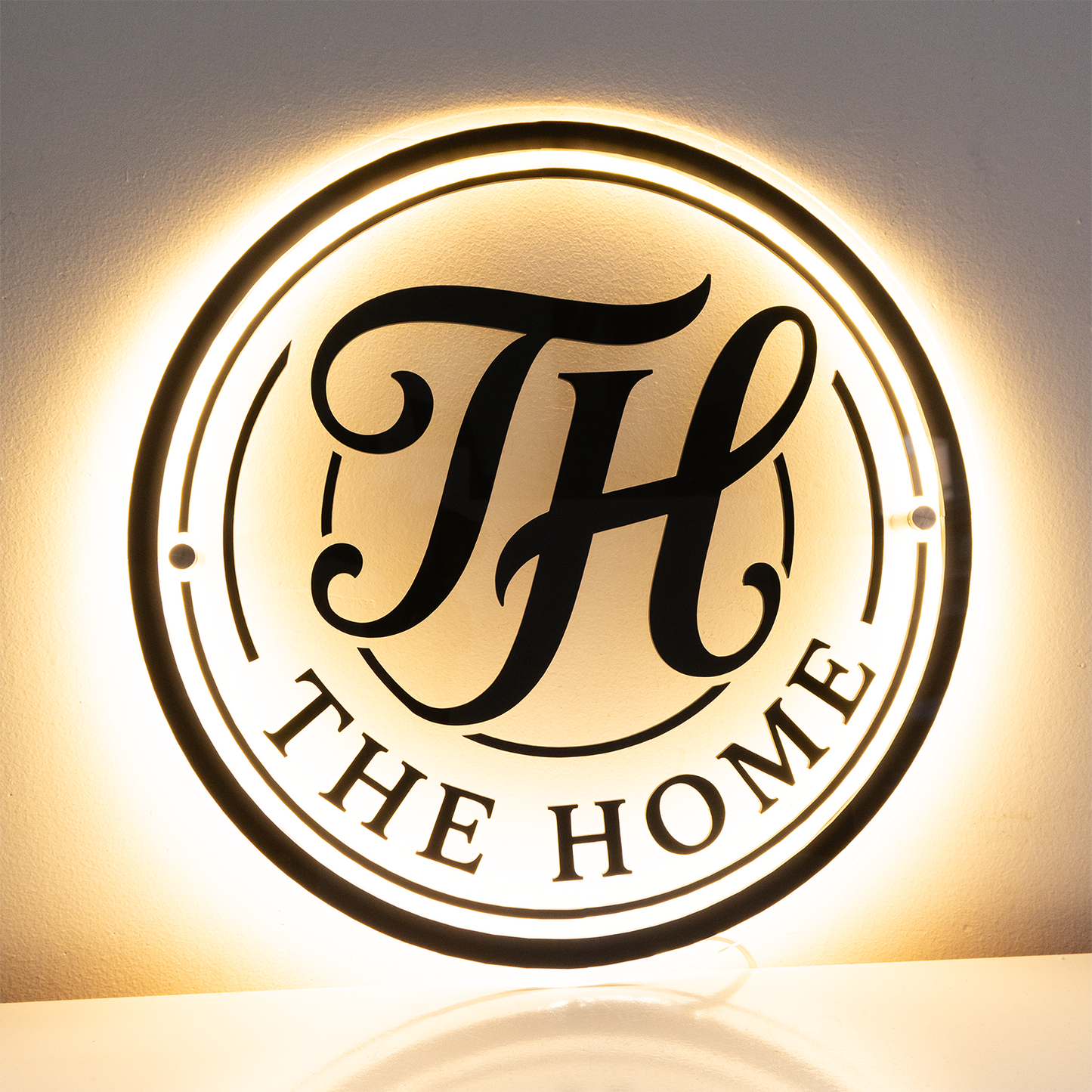Custom 3D Clear Acrylic Round Business Logo LED Signs