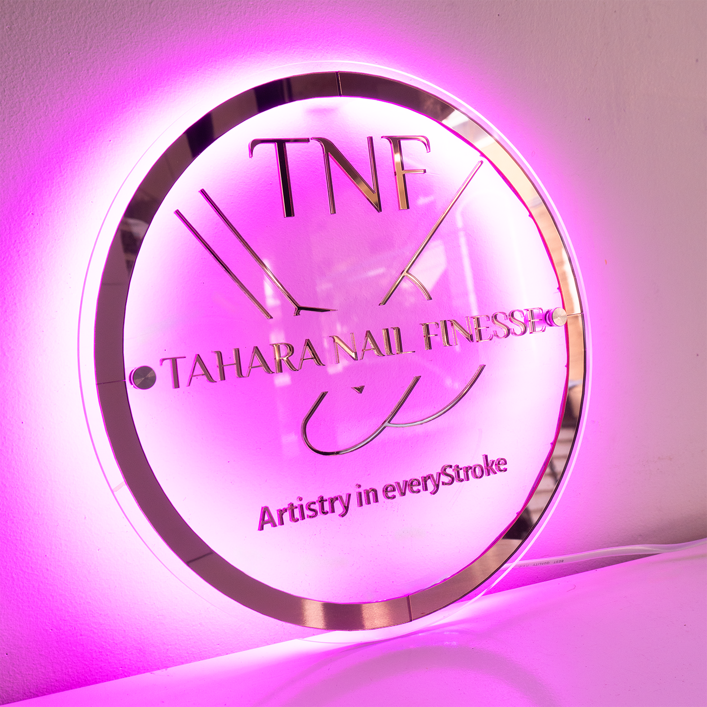 Custom 3D Clear Acrylic Round Business Logo LED Signs