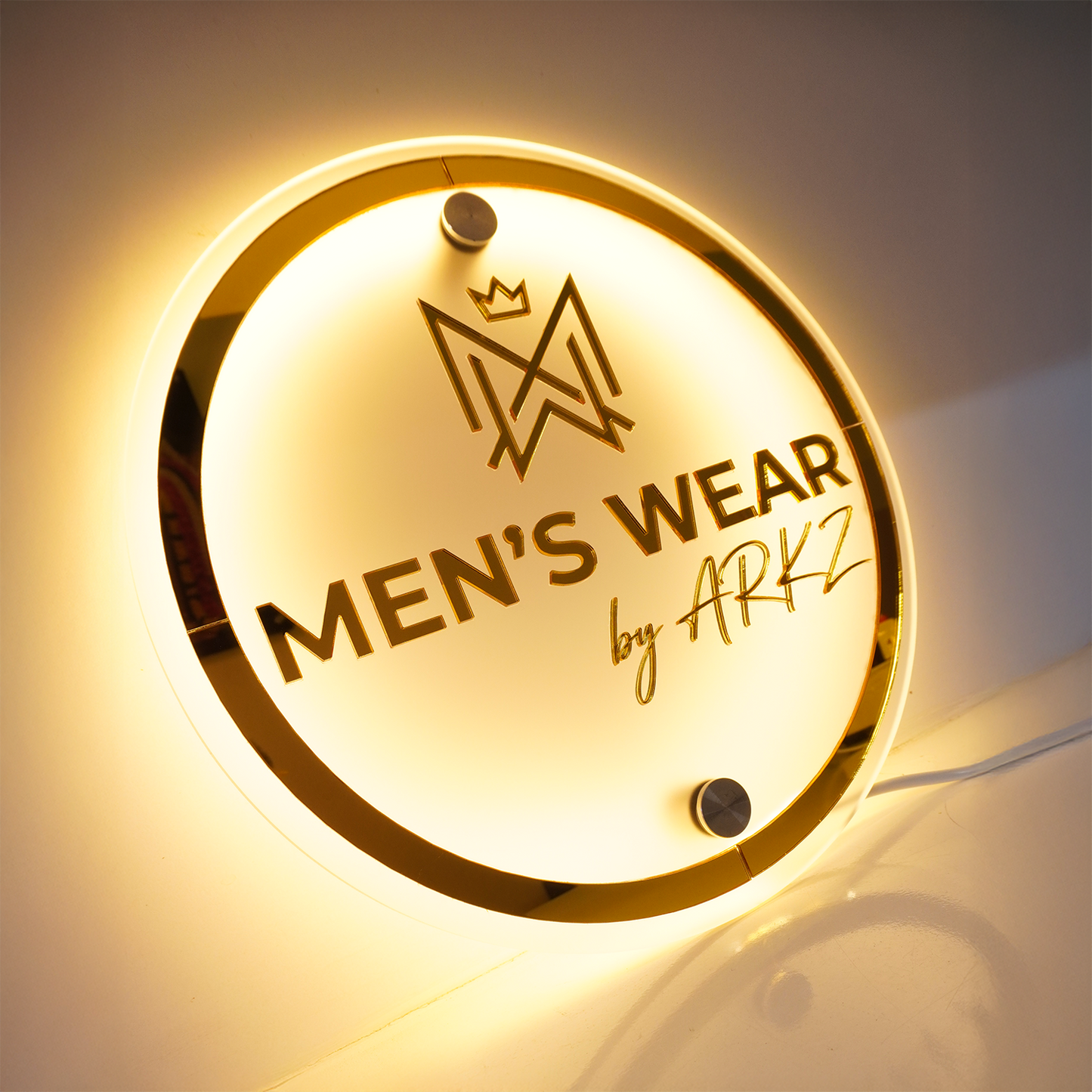 Custom 3D Frosted Acrylic Round Business Logo LED Signs