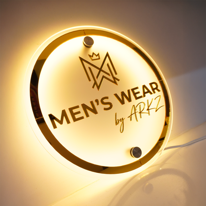 Custom 3D Frosted Acrylic Round Business Logo LED Signs