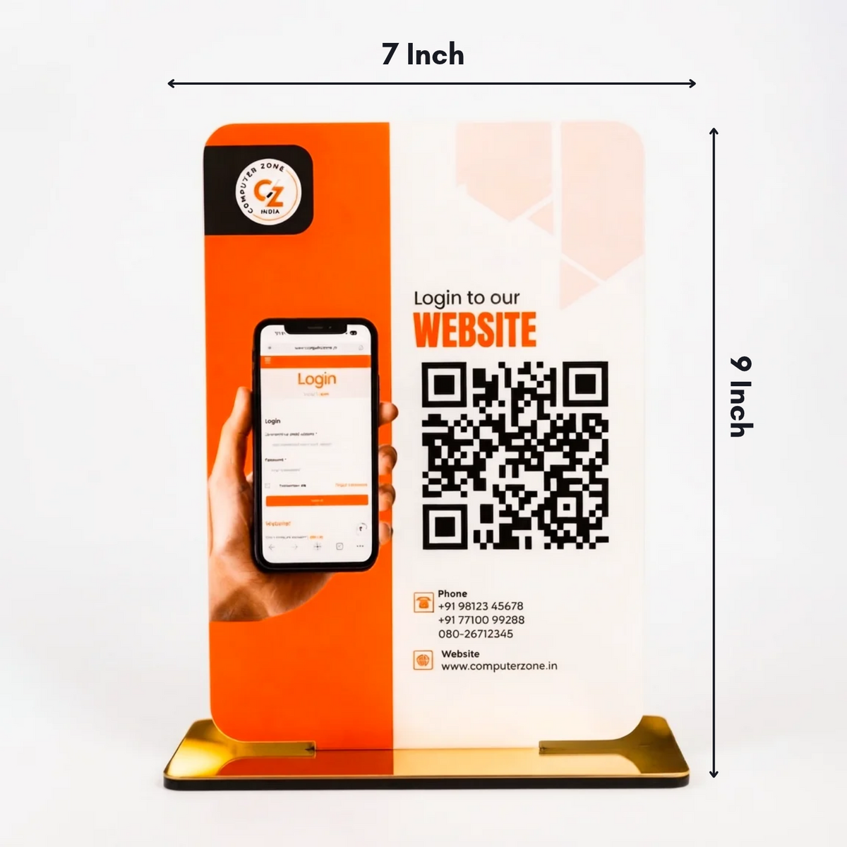 Custom Acrylic QR Code Display Stand for Website Login, Promotional Offers, Cafe Menu, Booking Appointment or Payments