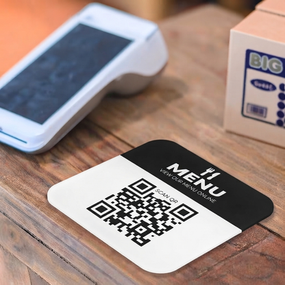 Custom Acrylic QR Code Menu Plate for Cafes, Bars and Restaurants