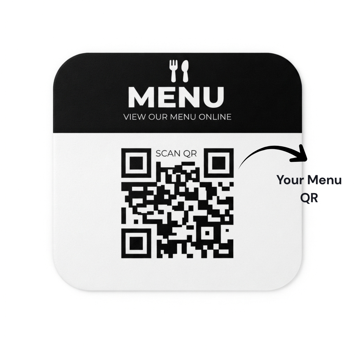Custom Acrylic QR Code Menu Plate for Cafes, Bars and Restaurants