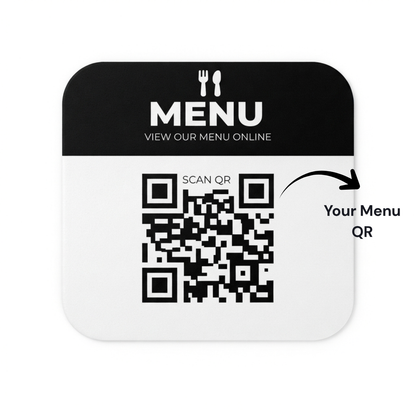 Custom Acrylic QR Code Menu Plate for Cafes, Bars and Restaurants