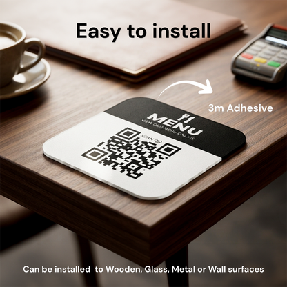 Custom Acrylic QR Code Menu Plate for Cafes, Bars and Restaurants