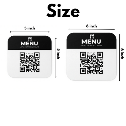 Custom Acrylic QR Code Menu Plate for Cafes, Bars and Restaurants