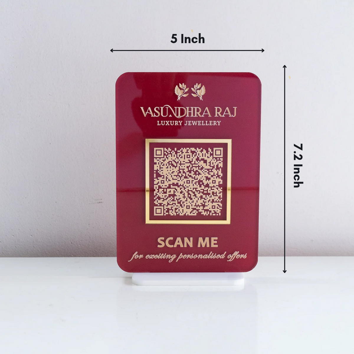 Custom Acrylic Single QR Code Stand for Business | Personalized Payment or Social Media Display