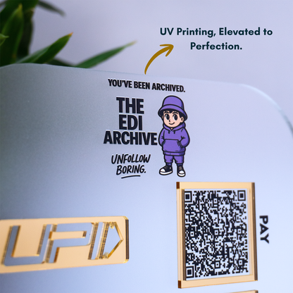 Customized Business Acrylic QR Stand - Scan to Pay, Follow & Review