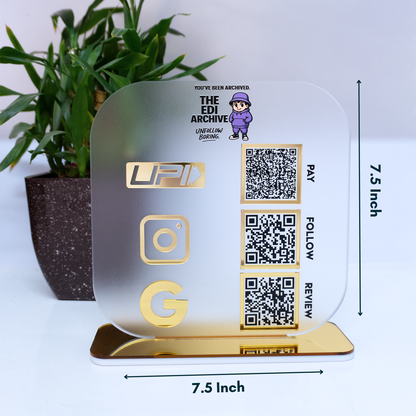 Customized Business Acrylic QR Stand - Scan to Pay, Follow & Review