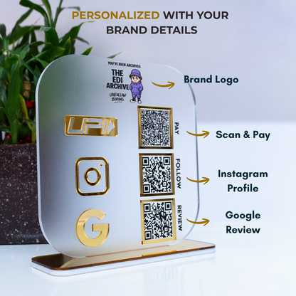 Customized Business Acrylic QR Stand - Scan to Pay, Follow & Review