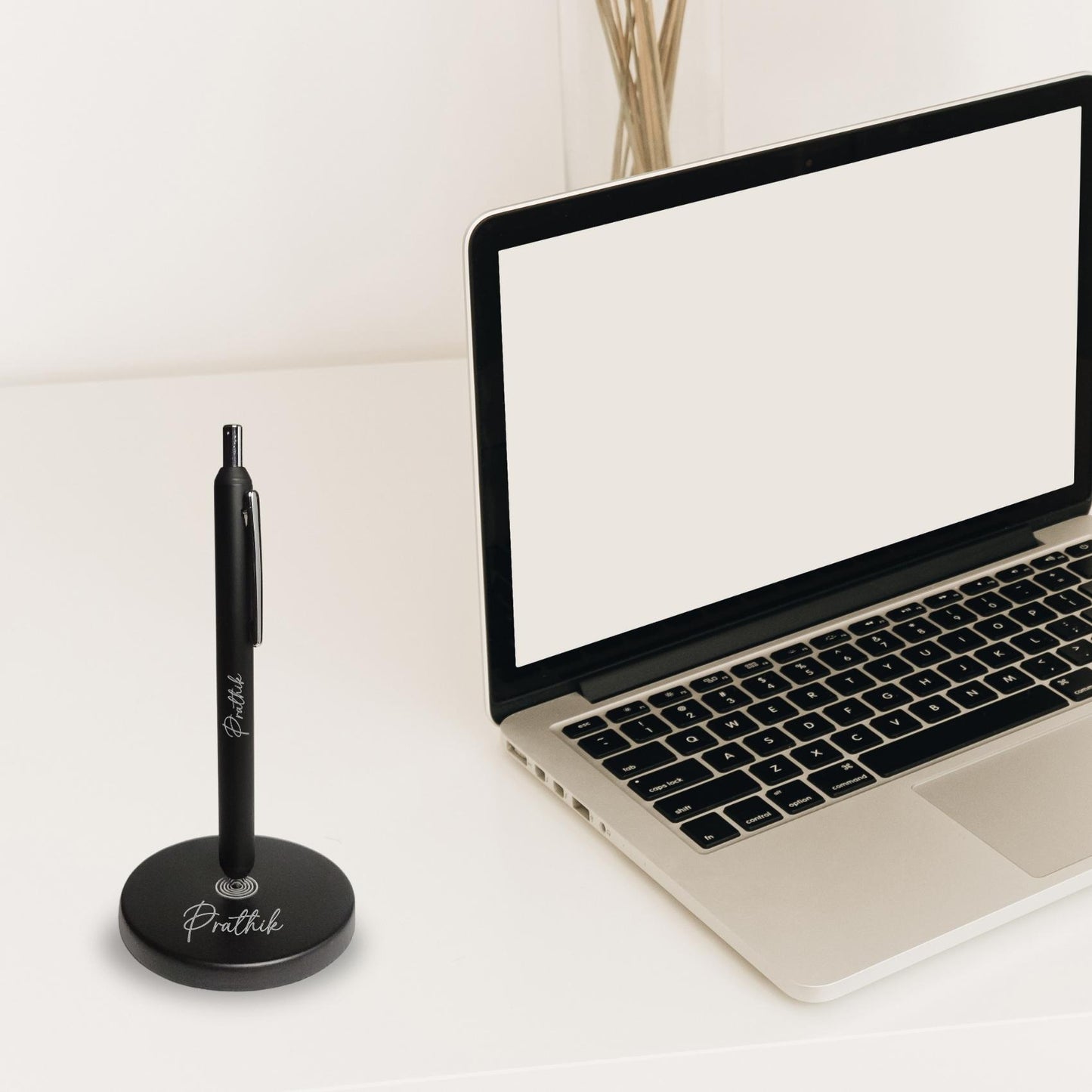 Customized Magnetic Pen With Stand - Black
