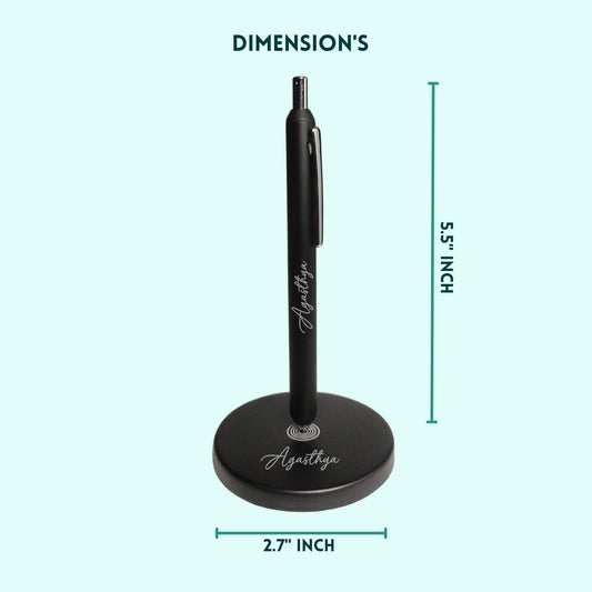 Customized Magnetic Pen With Stand - Black