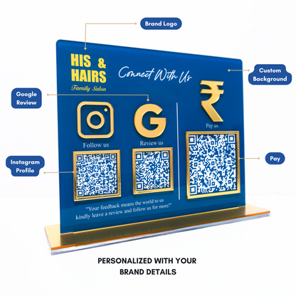 Customized Business 3D & Printed Acrylic QR Stand - Scan & Pay