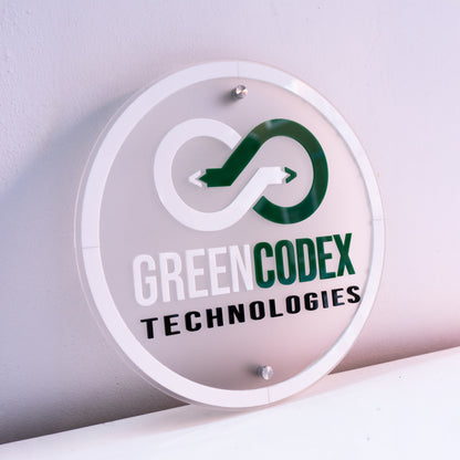 Custom Frosted 3D Acrylic Round Business Logo Signs