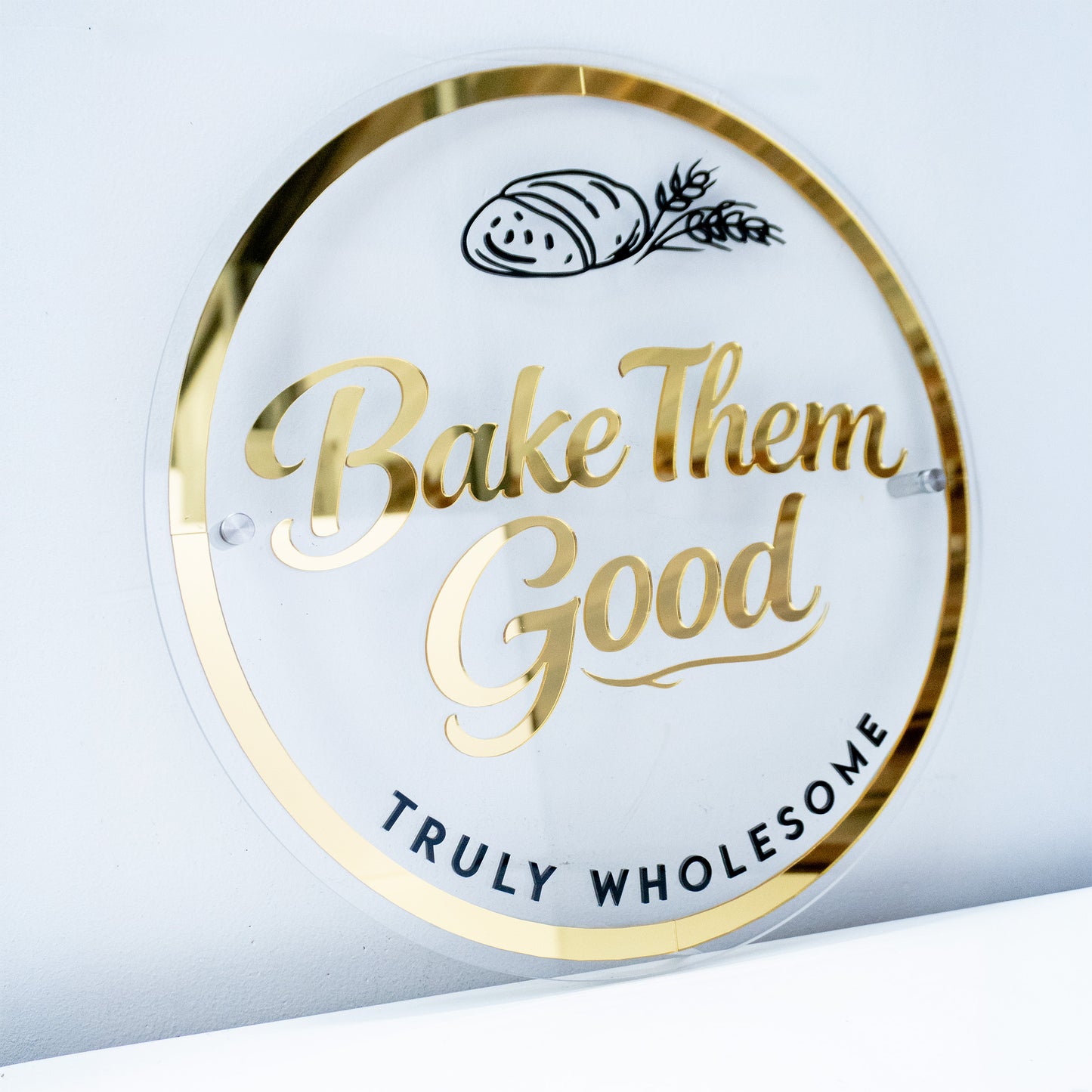 Custom Clear 3D Acrylic Round Business Logo Signs
