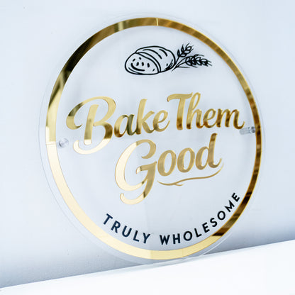 Custom Clear 3D Acrylic Round Business Logo Signs