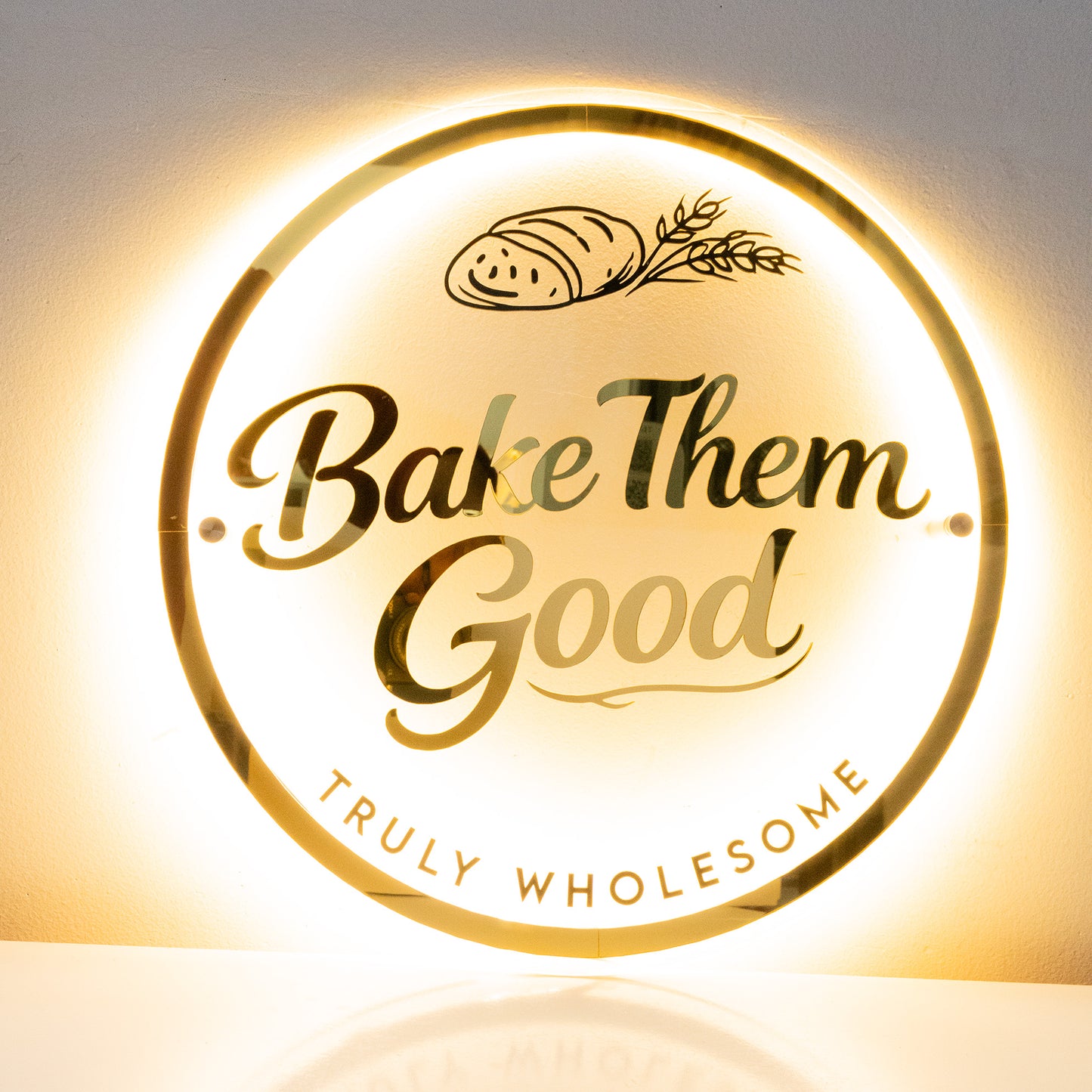 Custom 3D Clear Acrylic Round Business Logo LED Signs