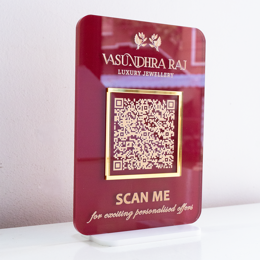 Custom Acrylic Single QR Code Stand for Business | Personalized Payment or Social Media Display