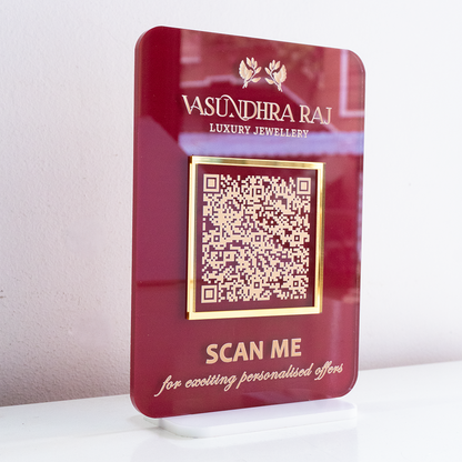 Custom Acrylic Single QR Code Stand for Business | Personalized Payment or Social Media Display