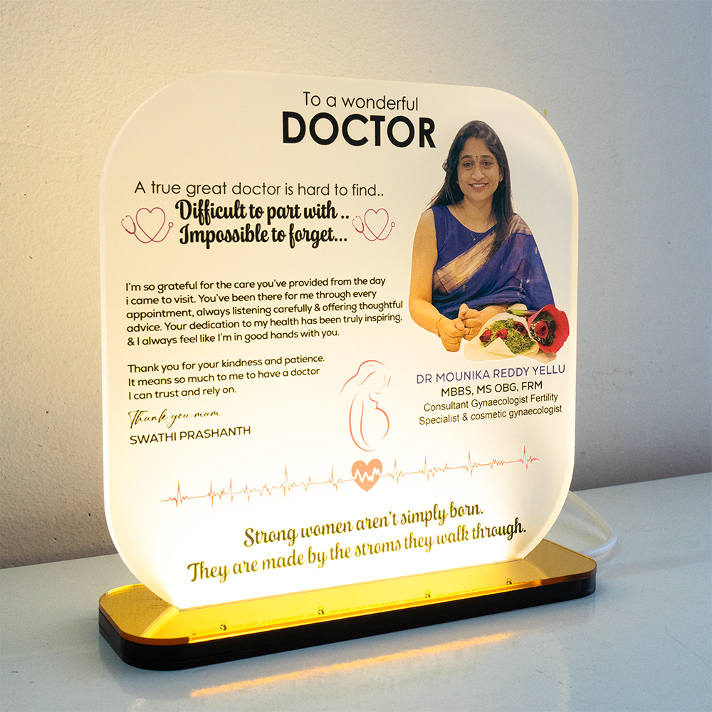 Personalized LED Acrylic Doctor Appreciation Plaque & Custom Desk Light