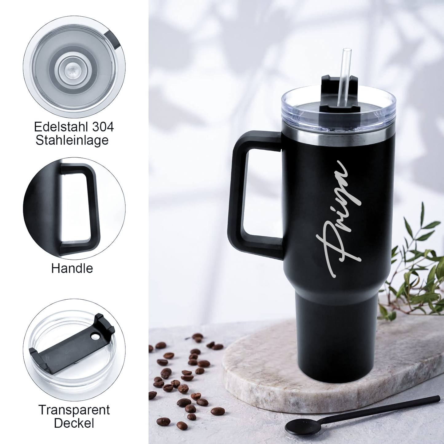Double Walled Vacuum Insulated Tumbler - Black