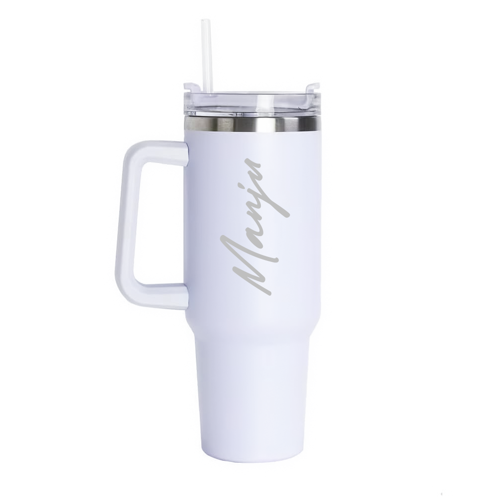 Double Walled Vacuum Insulated Tumbler - White
